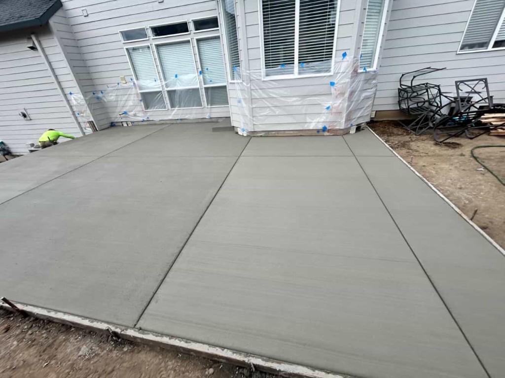 After: new concrete patio finished