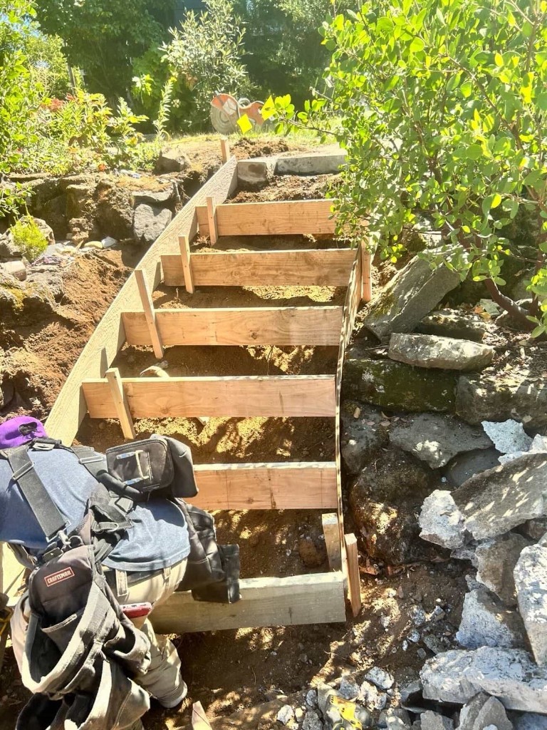 Before: stair formwork and preparation