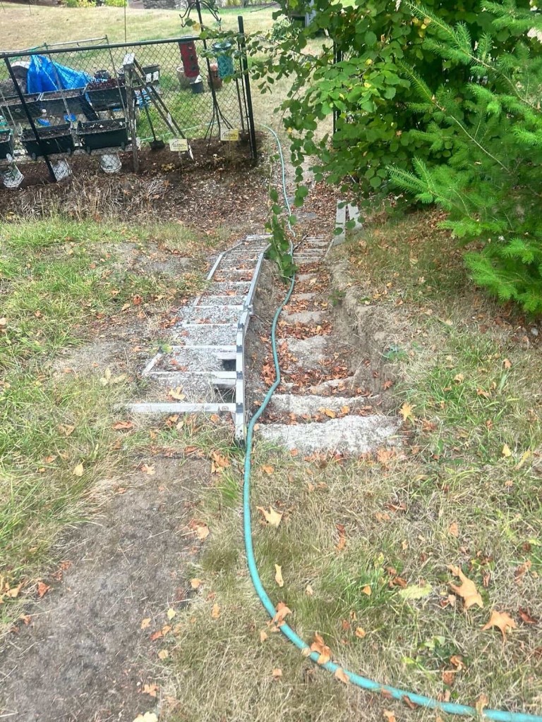 Before: worn outdoor steps in need of repair