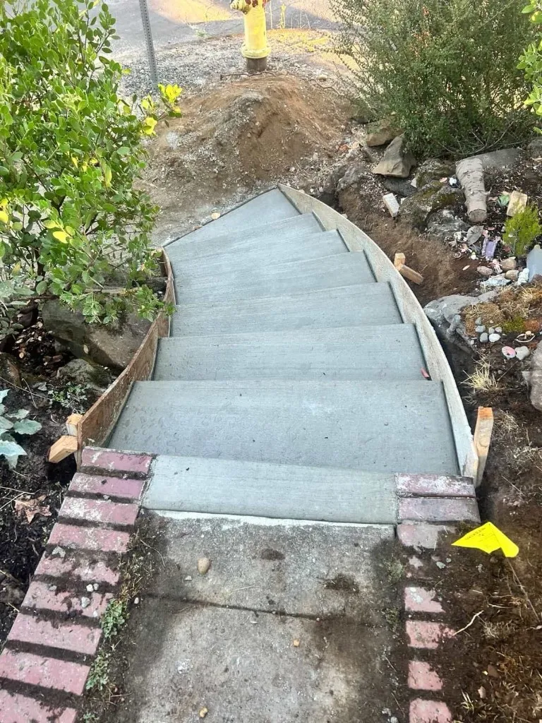 After: newly constructed concrete staircase