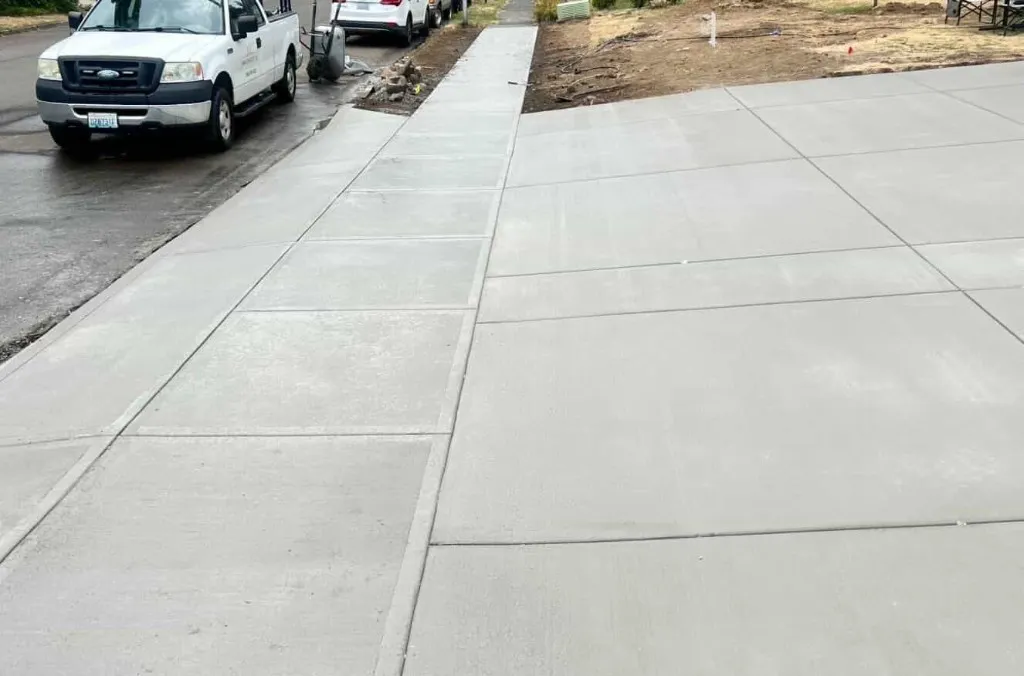After: new driveway and sidewalk completed